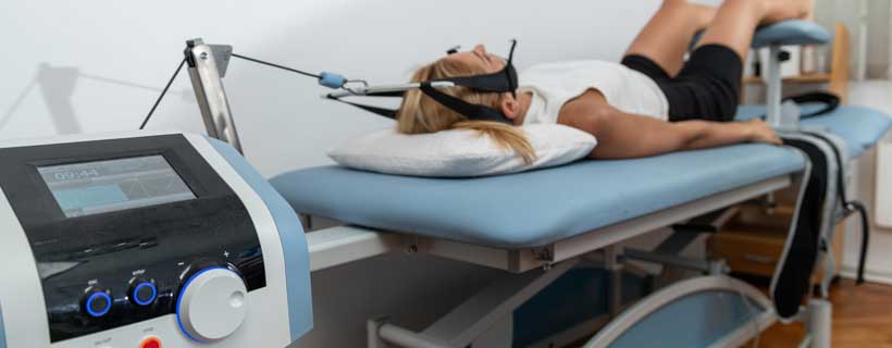patient receiving traction therapy in Monroeville